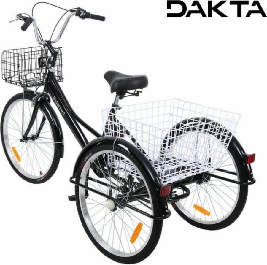 Dakta ® Driewieler Volwassenen | Fiets | Driewielers | Zwart | 7 Versnellingen | met d