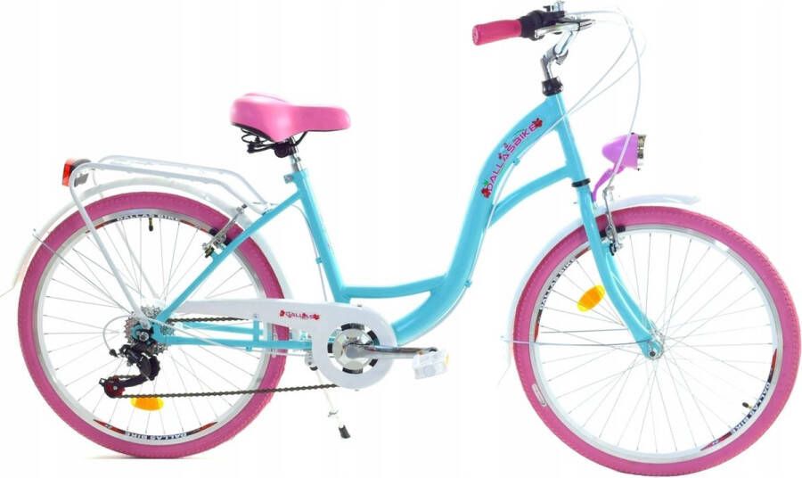 Dallas bike Meisjesfiets 26 inch 7 versnellingen zeegroen roze
