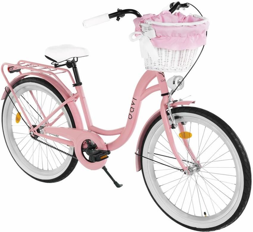 Davi Amelia – Kinderfiets – 24 inch – 1 versnelling – Terugtraprem – 130-165 cm – Roze Zwart – Meisje
