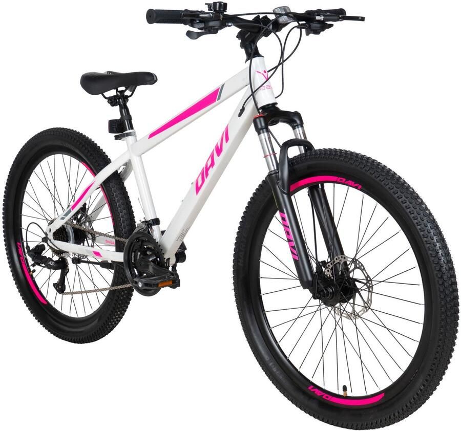 Davi Bonita – Mountainbike – 26 inch – 21 versnellingen – Schijfremmen – Voorvork met vering – Wit Roze