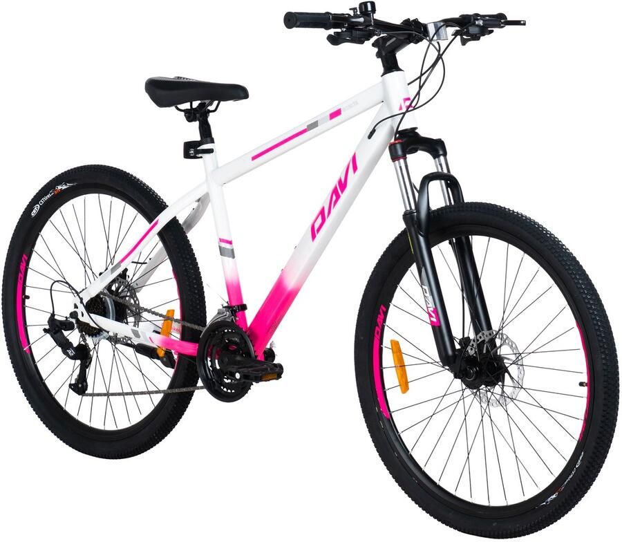 Davi Bonita Mountainbike 27.5 inch 21 versnellingen Schijfremmen Voorvork met vering Wit Roze