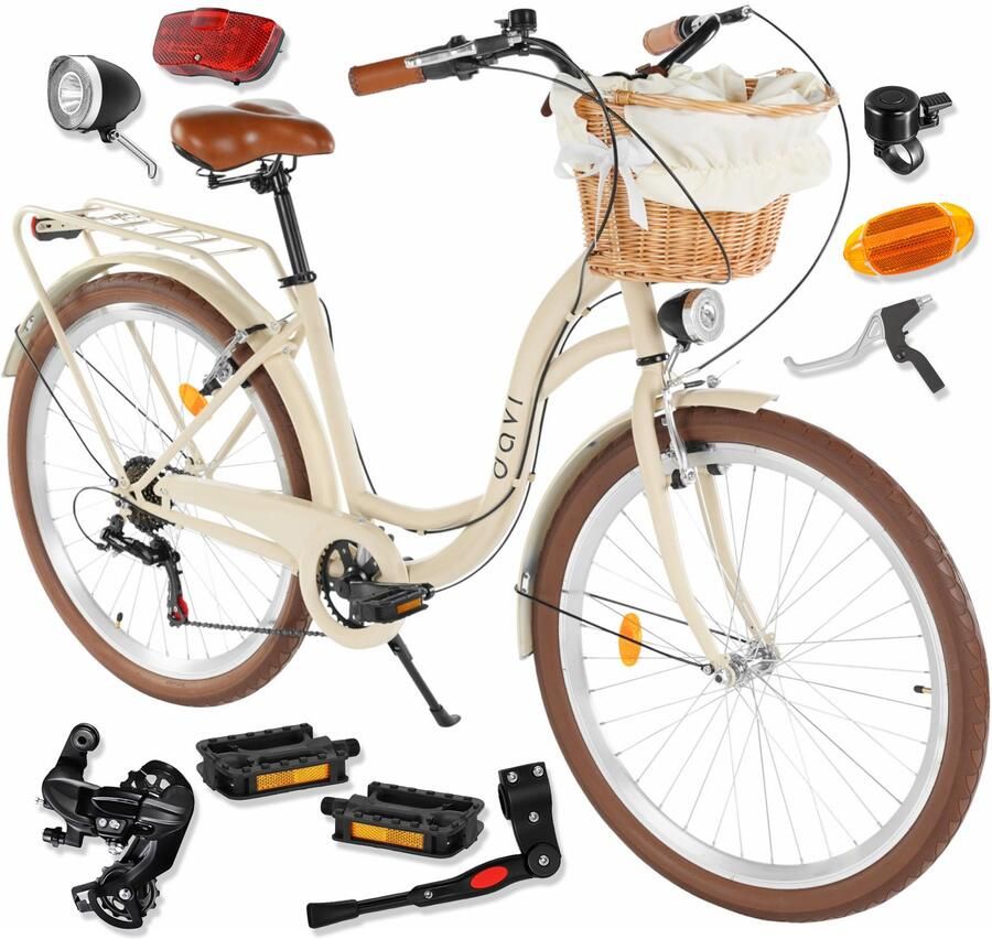 Davi Emma – Stadsfiets – 26 inch – 7 versnellingen – Shimano – V-brake – Lage instap – Bruin
