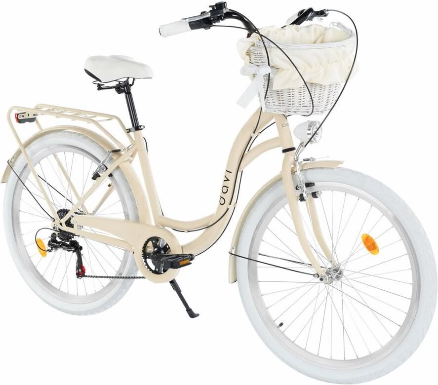 Davi Emma – Stadsfiets – 26 inch – 7 versnellingen – Shimano – V-brake – Lage instap – Bruin Wit