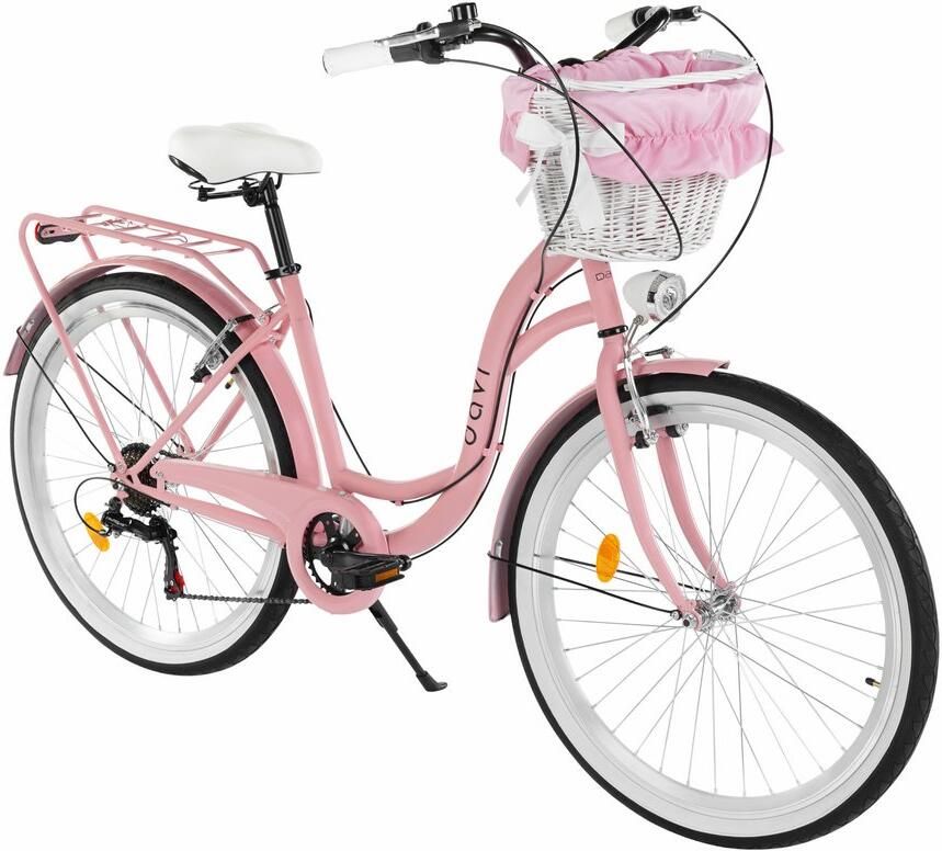 Davi Emma – Stadsfiets – 26 inch – 7 versnellingen – Shimano – V-brake – Lage instap – Roze Zwart