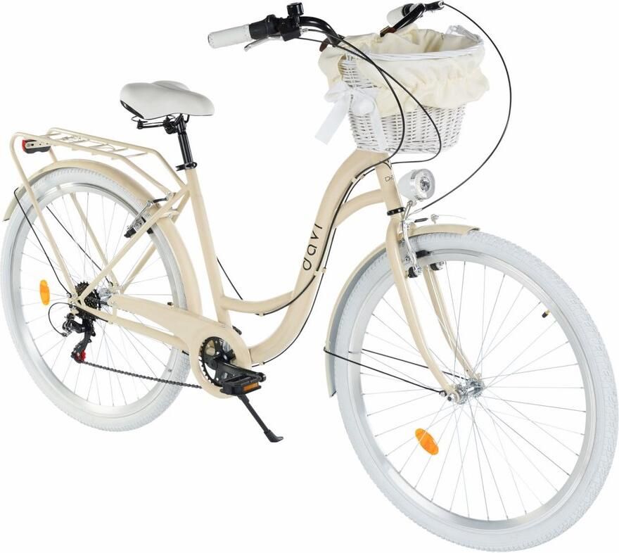 Davi Emma – Stadsfiets – 28 inch – 7 versnellingen – Shimano – V-brake – Lage instap – Bruin Wit