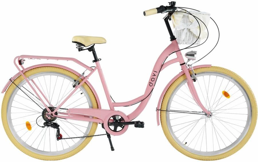 Davi Emma – Stadsfiets – 28 inch – 7 versnellingen – Roze Creme