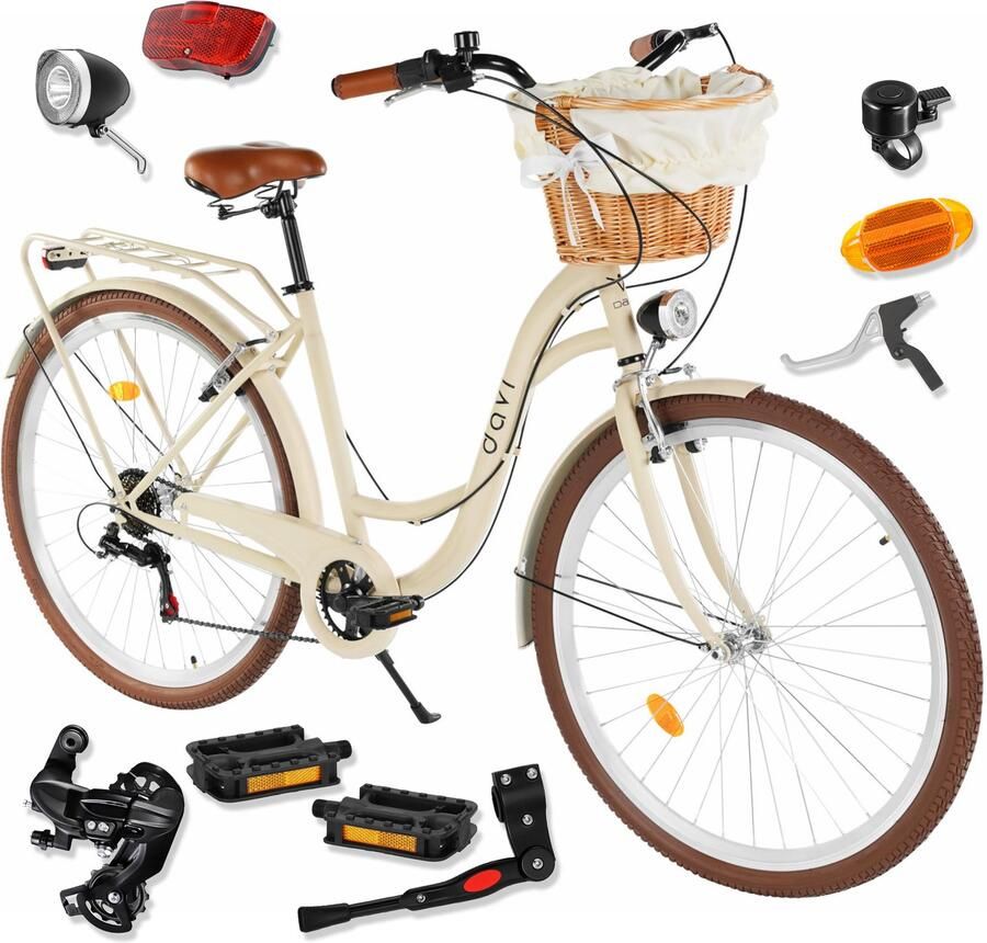 Davi Emma – Stadsfiets – 28 inch – 7 versnellingen – Shimano – V-brake – Lage instap – Bruin