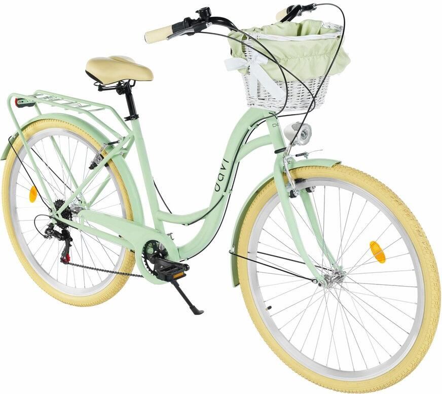 Davi Emma – Stadsfiets – 28 inch – 7 versnellingen – Shimano – V-brake – Lage instap – Groen Creme