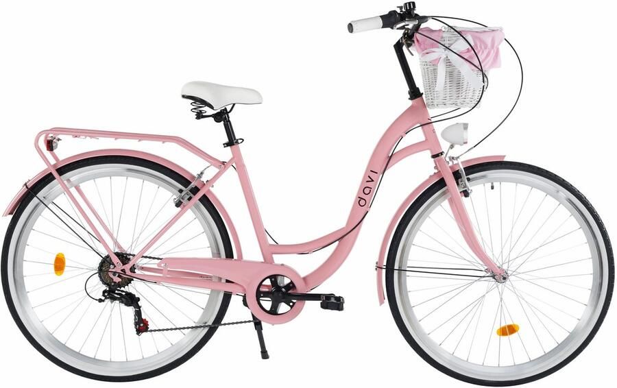 Davi Emma – Stadsfiets – 28 inch – 7 versnellingen – Shimano – V-brake – Lage instap – Roze Zwart - Foto 2