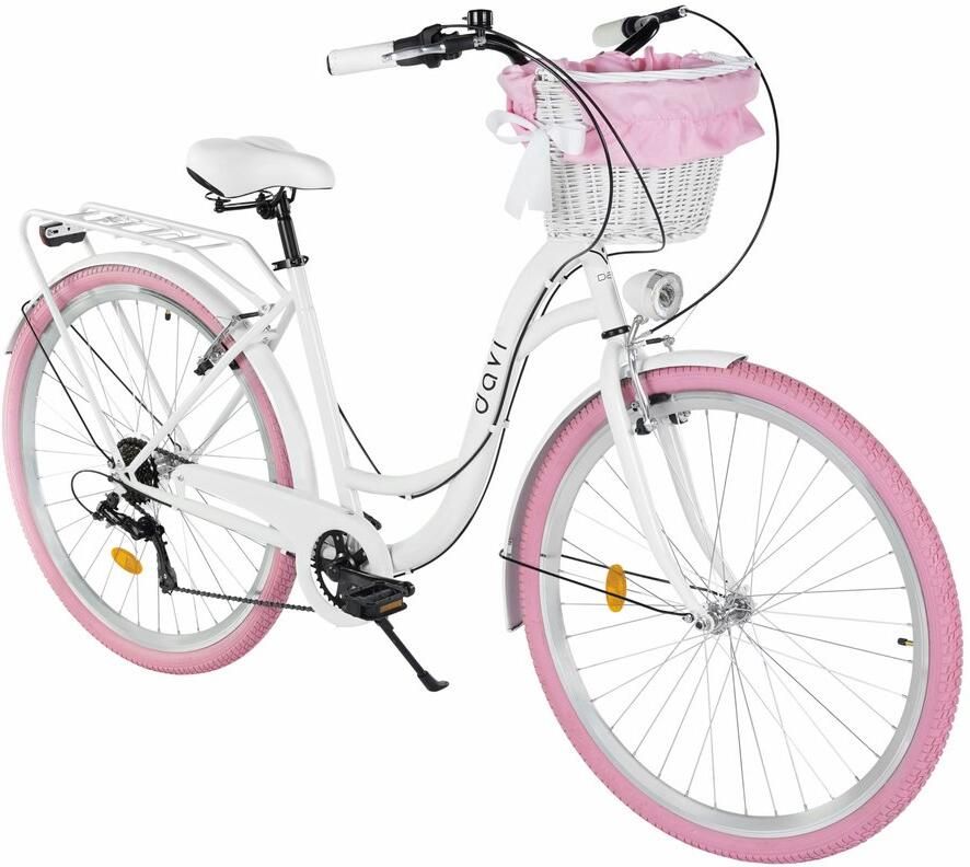 Davi Emma – Stadsfiets – 28 inch – 7 versnellingen – Wit Roze