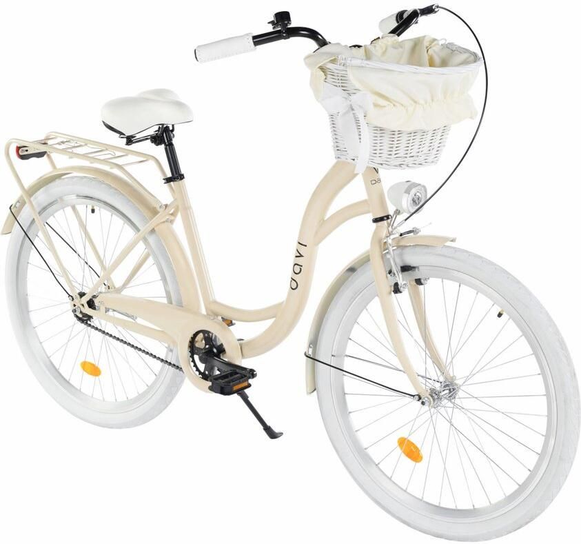 Davi Lila – Stadsfiets – 26 inch – 1 versnelling – Terugtraprem V-brake – Lage instap – 155-180 cm – Bruin Wit