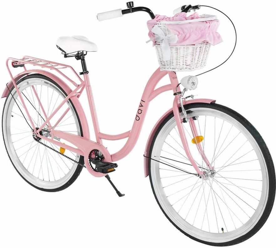 Davi Lila – Stadsfiets – 28 inch – 1 versnelling – Terugtraprem V-brake – Lage instap – 160-185 cm – Roze Zwart