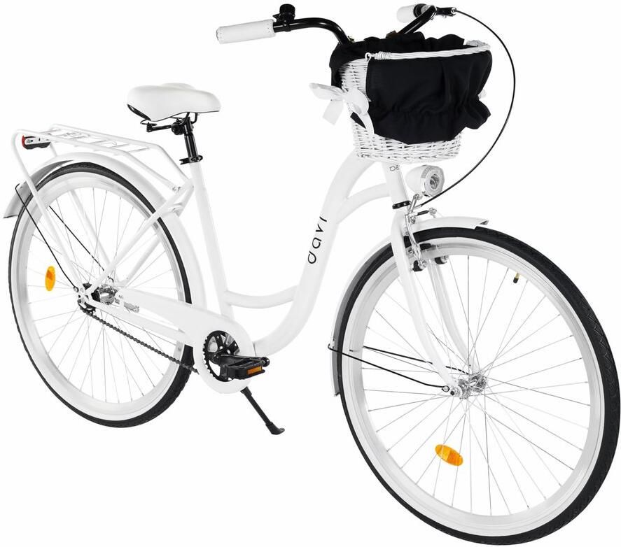 Davi Lila – Stadsfiets – 28 inch – 1 versnelling – Terugtraprem V-brake – Lage instap – 160-185 cm – Wit Zwart