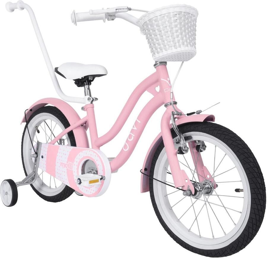 Davi Molli – Kinderfiets – 16 inch – 1 versnelling – Terugtraprem – 95-110 cm – Roze – Meisje