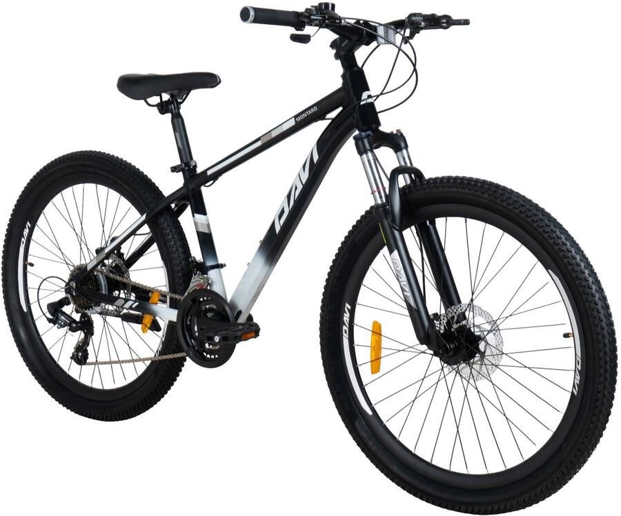 Davi Montaro – Mountainbike – 26 inch – 21 versnellingen – Aluminium frame – Schijfremmen – Voorvork met vering – Shimano – Zwart Wit