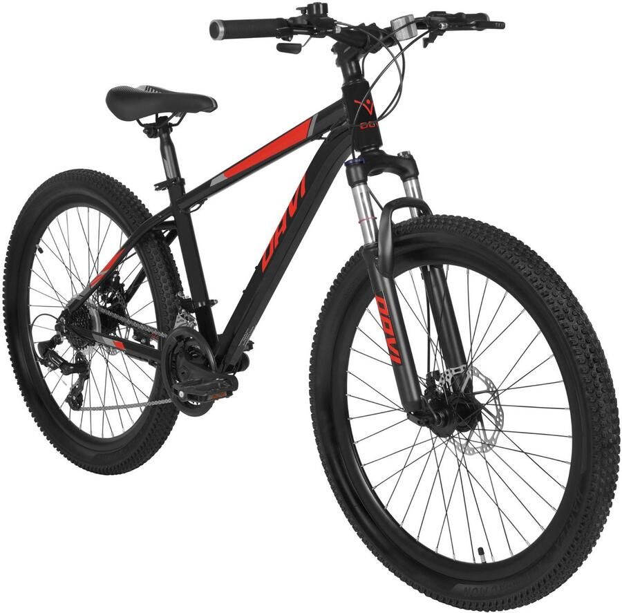 Davi Montaro – Mountainbike – 26 inch – 21 versnellingen – Aluminium frame – Schijfremmen – Voorvork met vering – Shimano – Roşu Zwart