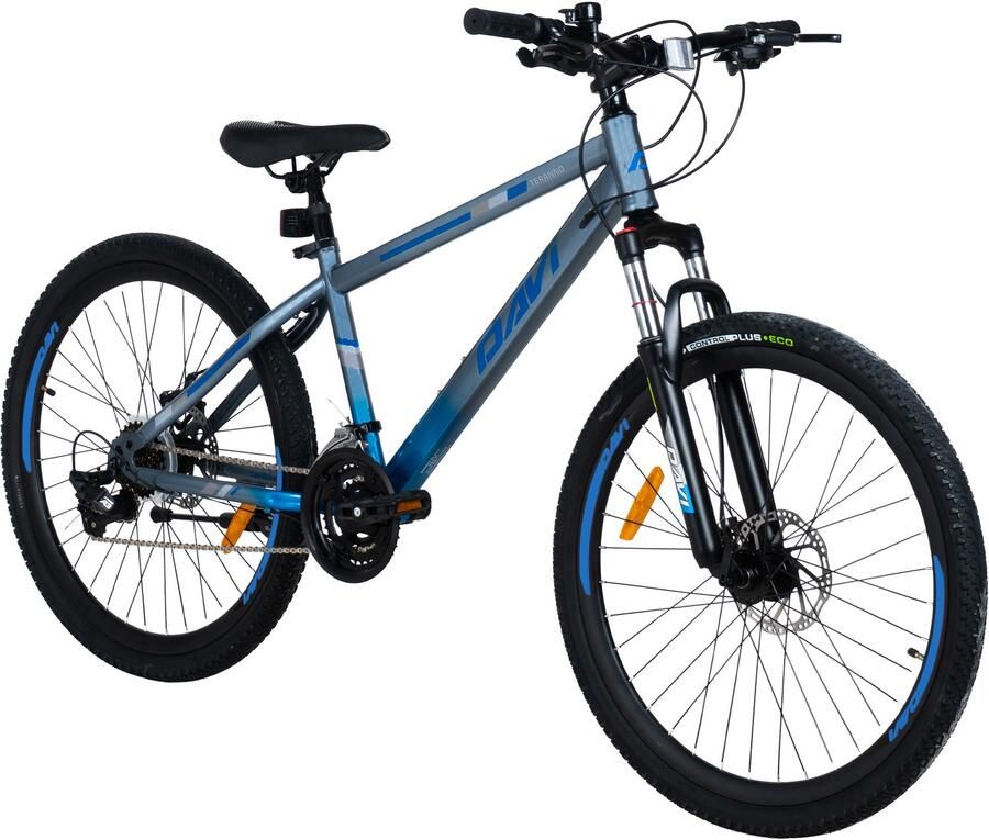 Davi Terrano – Mountainbike – 26 inch – 21 versnellingen – Schijfremmen – Voorvork met vering – Grijs Blauw