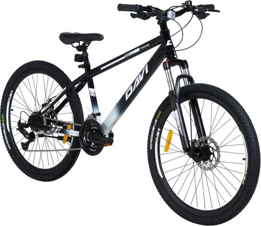 Davi Terrano – Mountainbike – 26 inch – 21 versnellingen – Schijfremmen – Voorvork met vering – Zwart Wit