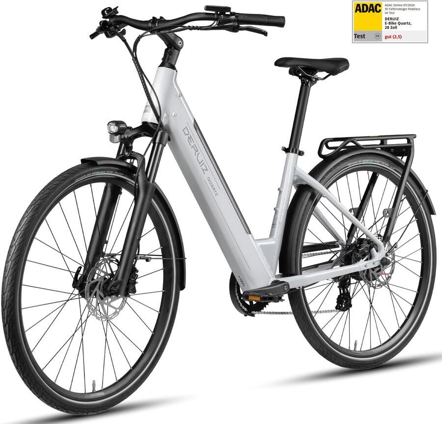 DERUIZ Quartz Elektrische fiets Lage instap 28 Zoll Koppelsensor Hydraulische schijfrem 644 Wh