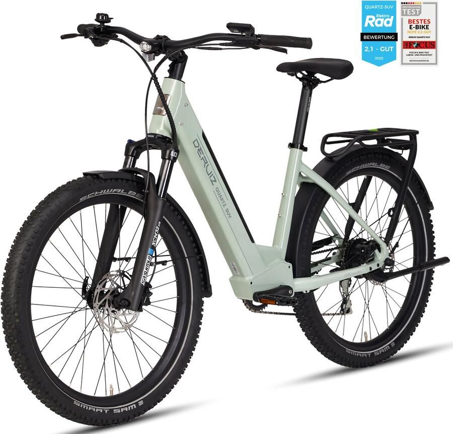 DERUIZ Quartz SUV E-bike 27 5 inch 644 Wh Accu 55 Nm Hydraulische Schijfrem Verende Voorvork Saliegroen