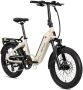 DERUIZ Peridot-Gratis Hinterradkorb-electrische vouwfiets 20 inch voor en heren-elektrische fiets met 8-speed Shi o derailleurbak-kettingversnelling-48V 10.4Ah batterij-3.0 fat tires-fatbike-opvouwbare E-bike-beige - Thumbnail 2