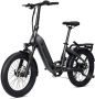 DERUIZ Peridot-Gratis Hinterradkorb-elektrische fietsen vouwfiets voor en heren-elektrische fiets met 20 inch Banden-8-speed Shi o derailleurbak-kettingversnelling-48V 10.4Ah batterij-fatbike-opvouwbare E-bike-grijs - Thumbnail 1