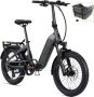 DERUIZ Peridot-Gratis Hinterradkorb-elektrische fietsen vouwfiets voor en heren-elektrische fiets met 20 inch Banden-8-speed Shi o derailleurbak-kettingversnelling-48V 10.4Ah batterij-fatbike-opvouwbare E-bike-grijs - Thumbnail 4
