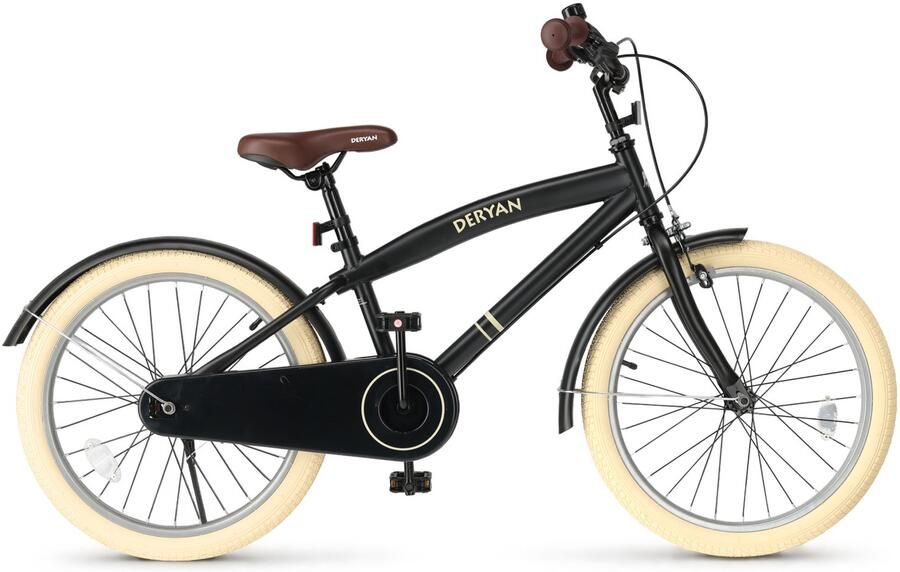 Deryan Coastline Kinderfiets 20 Inch Met standaard 7-13 Jaar Zwart