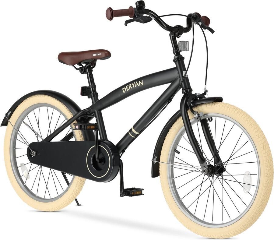 Deryan Coastline Kinderfiets 20 Inch Met standaard 7-13 Jaar Zwart