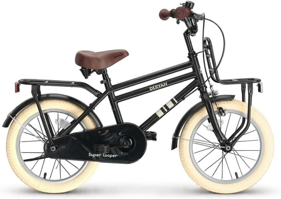 Deryan Cooper Kinderfiets 16 inch Verstelbaar Stuur en Zadel Zwart