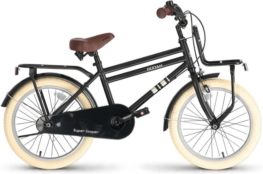 Deryan Cooper Kinderfiets 18 inch Verstelbaar Stuur en Zadel Zwart