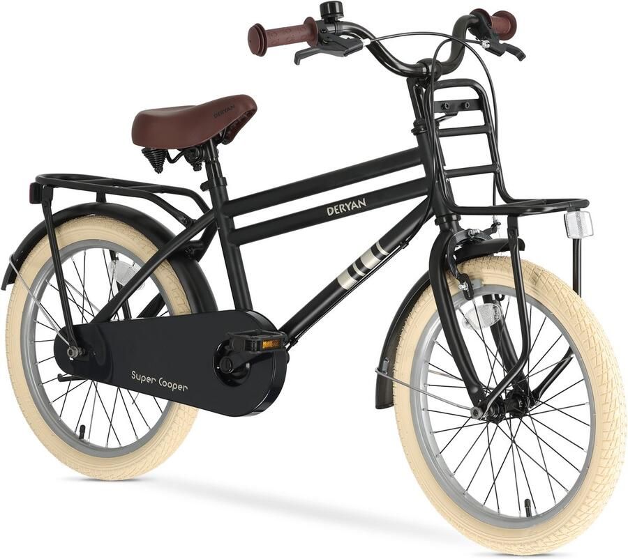 Deryan Cooper Kinderfiets 18 inch Verstelbaar Stuur en Zadel Zwart
