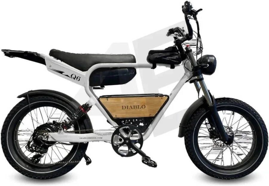 Diablo Q6 Fatbike 7RD Shi o Versnellingen en Hydraulische Rem met alle Accessoires Fashion Grey