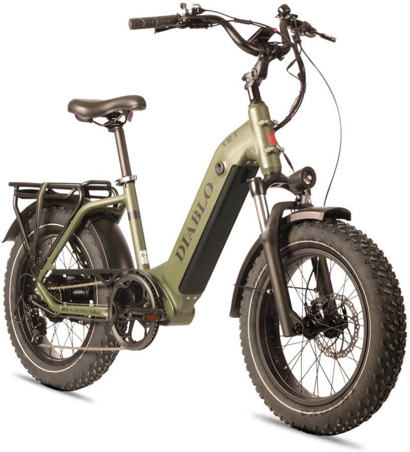 Diablo XR1 – Elektrische Fatbike E-Bike – Nieuw Model – Groen – 250W Motor – Max 25 km u – 7 Versnellingen – Hydraulische Rem