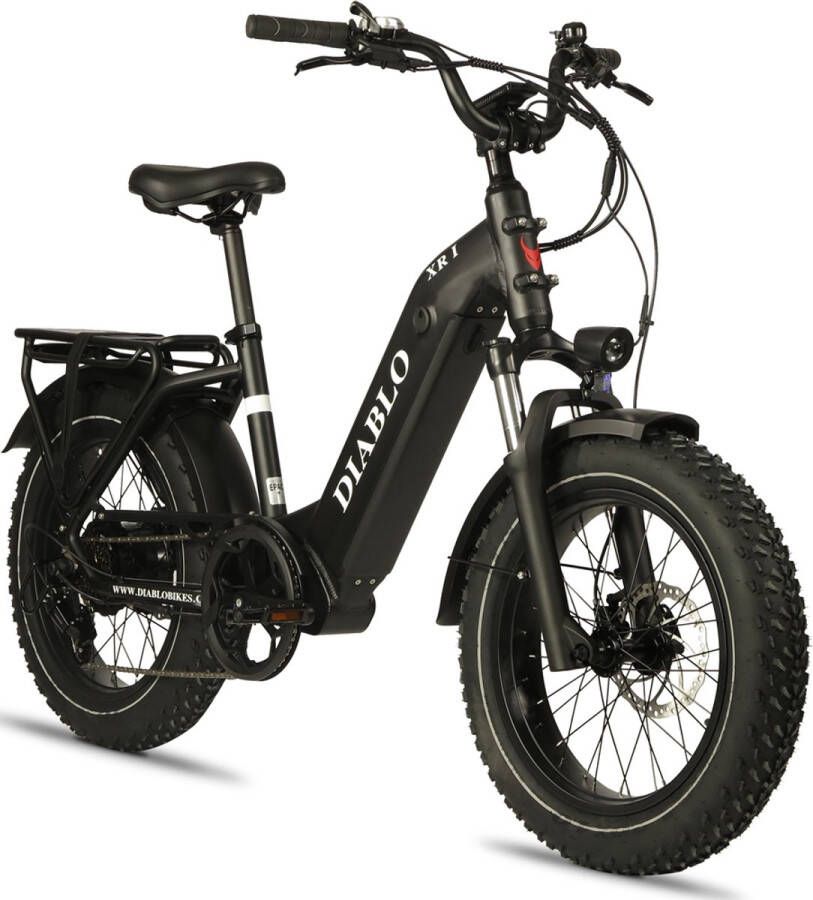 Diablo XR1 – Elektrische Fatbike E-Bike – Nieuw Model – Zwart – 250W Motor – Max 25 km u – 7 Versnellingen – Hydraulische Rem