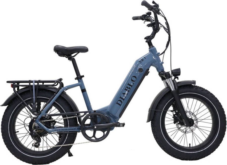 Diablo XR1 – Elektrische Fatbike E-Bike – Nieuw Model – Blauw – 250W Motor – Max 25 km u – 7 Versnellingen – Hydraulische Rem