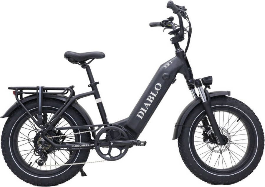 Diablo XR1 – Elektrische Fatbike E-Bike – Nieuw Model – Zwart – 250W Motor – Max 25 km u – 7 Versnellingen – Hydraulische Rem