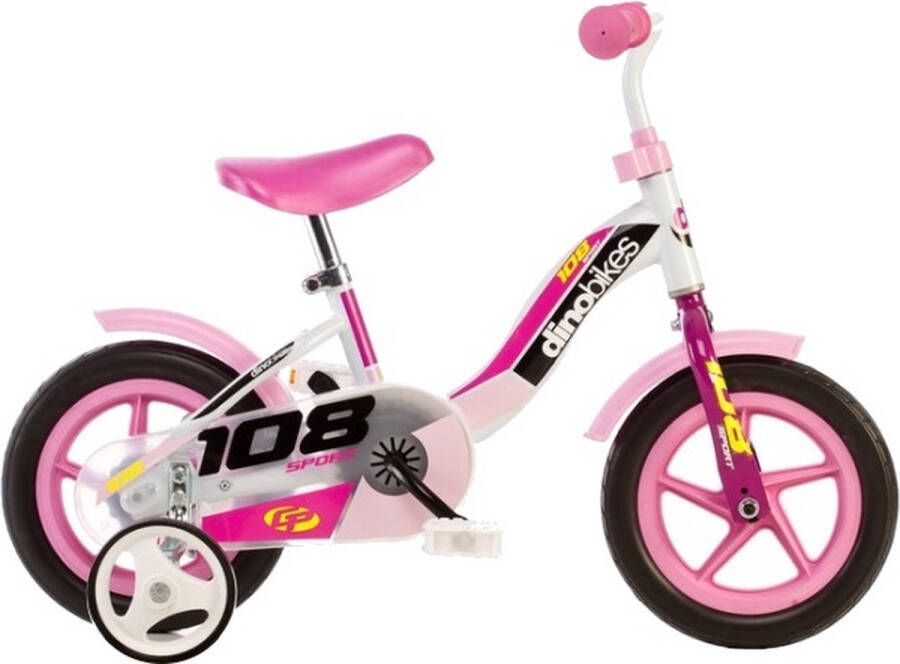 Dino 108 Sport 10 Inch 17 cm Meisjes Doortrapper Roze Wit