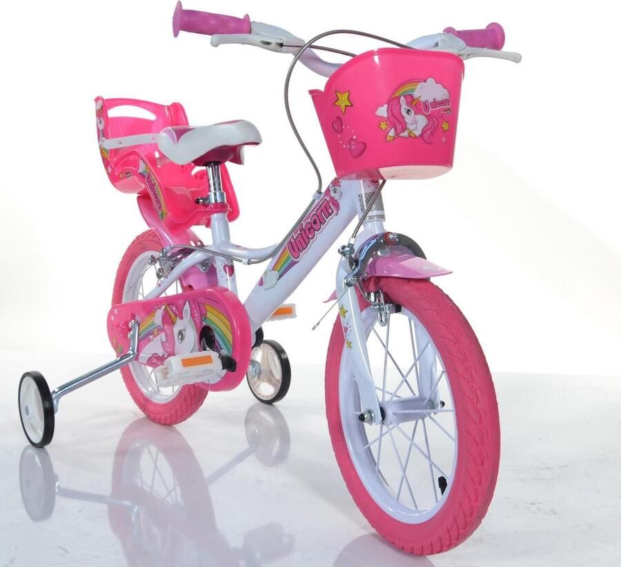 Dino Bikes Unicorn Kinderfiets 16 inch – Met Zijwieltjes – Meisjesfiets 5-7 Jaar - Foto 2