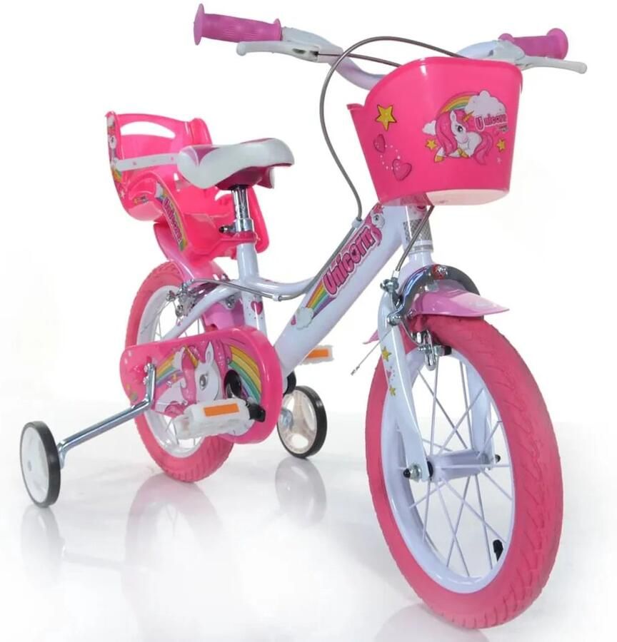 Dino Bikes Unicorn Kinderfiets 16 inch – Met Zijwieltjes – Meisjesfiets 4-6 Jaar