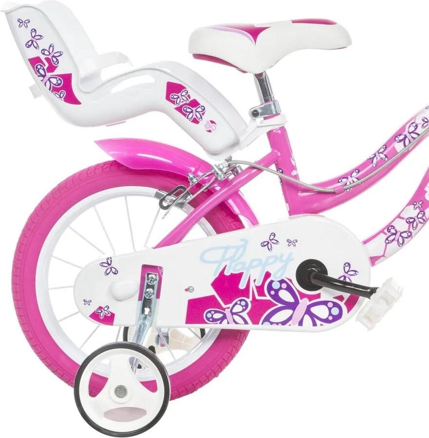 Dino Flappy 16 Inch 27 cm Meisjes Knijprem Wit Roze