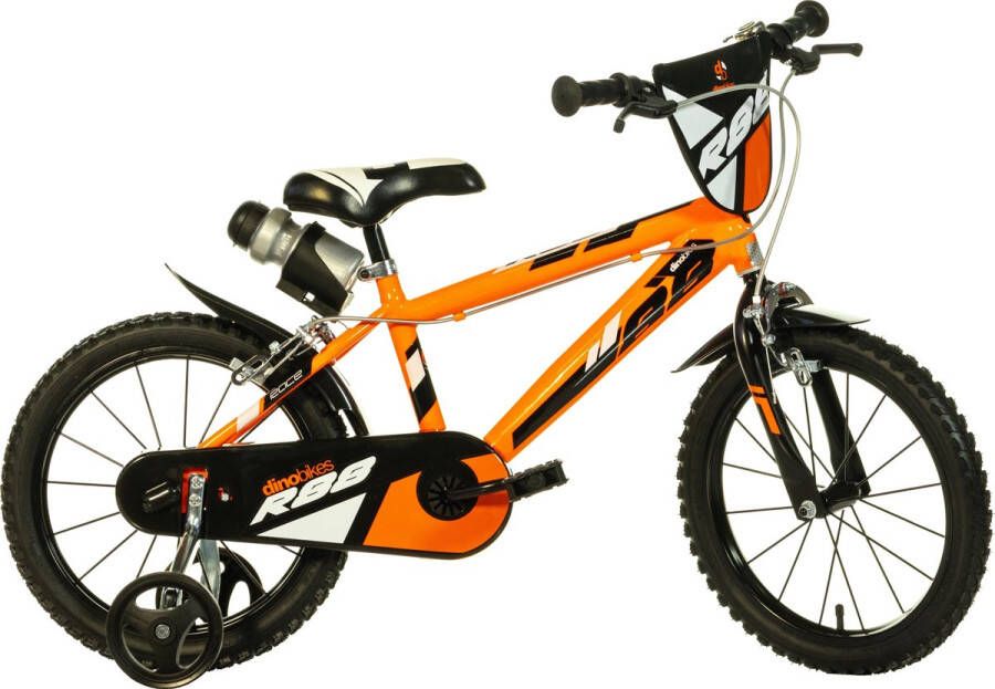 Dino R88 Kinderfiets 14 Inch Jongensfiets voor 3 tot 5 jaar 95 110 cm Knijprem Oranje