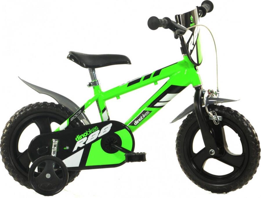 Dino R88 Jongensfiets Kinderfiets voor Jongens 12 Inch 21 cm Doortrapper Groen