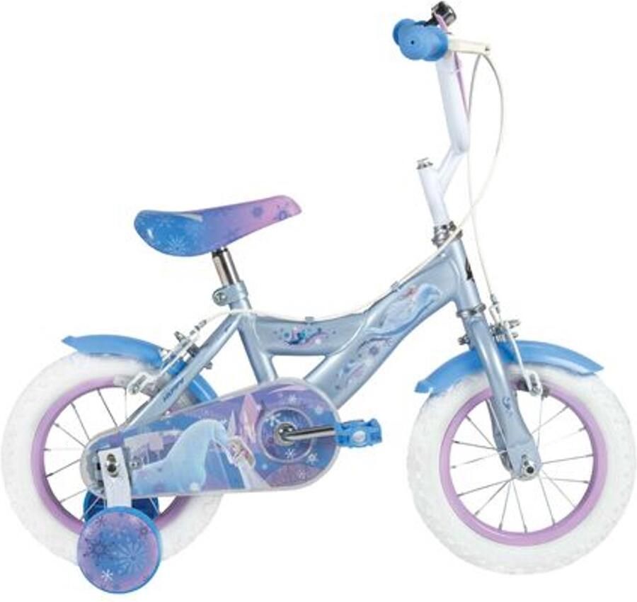 Disney Frozen 2 Kinderfiets Meisjes 12 inch Blauw Paars- Twee handremmen