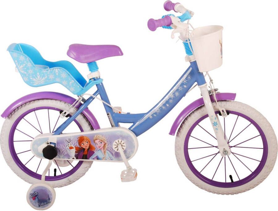 Disney Frozen 2 Kinderfiets Meisjes 16 inch Blauw Twee Handremmen