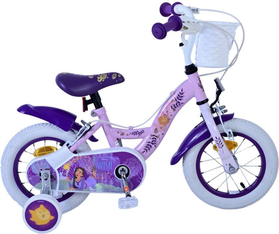 Disney Volare Wish Kinderfiets Meisjes 12 inch Paars Twee Handremmen