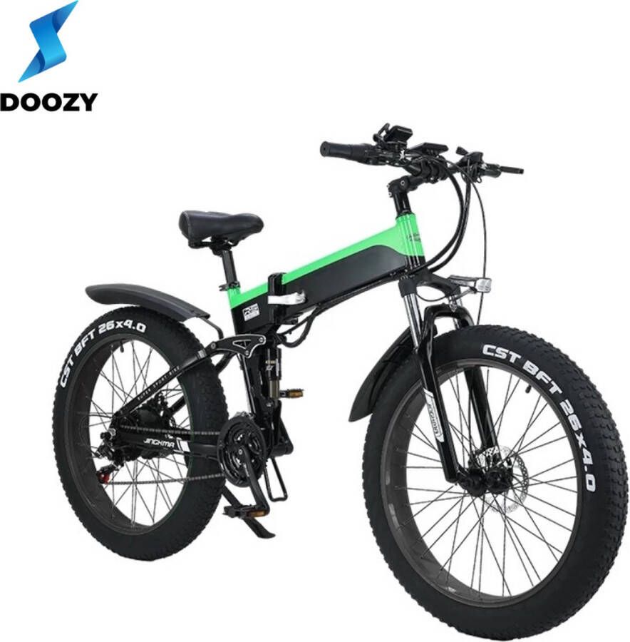 Doozydelivery Elektrische Fatbike 2Accu's Elektrische Vouwfiets Elektrische Mountainbike 26Inch 1000W Shimano 21 Speed
