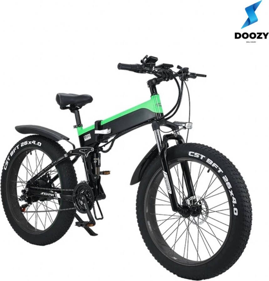 Doozydelivery Elektrische Fatbike 2Accu's Vouwbaar Off Road 26Inch 1000W Shimano 21 Speed