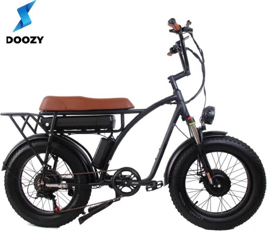 Doozydelivery Retro Elektrische Fatbike Dual Motor 17.5Ah E-bike 20Inch 2000W 45KM H