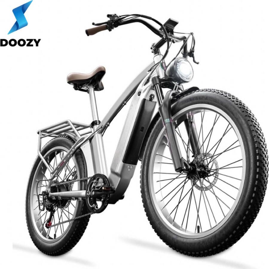 Doozydelivery Retro Elektrische Mountainbike Fatbike Elektrische fiets 26Inch 500W 7 Speed Shimano